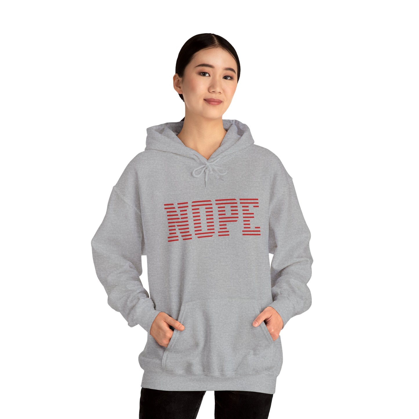 Nope Graphic Hoodie, Funny Unisex Sweatshirt, Cozy Fall Fashion, Perfect Gift for Friends, Casual Everyday Wear