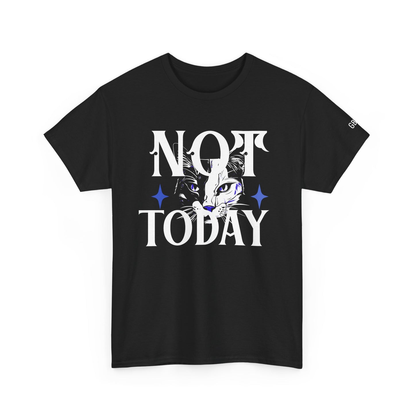 Unisex Heavy Cotton Tee - Not Today Graphic T-Shirt, Casual Wear, Gift for Cat Lovers, Daily Motivation, Comfortable Everyday Tee
