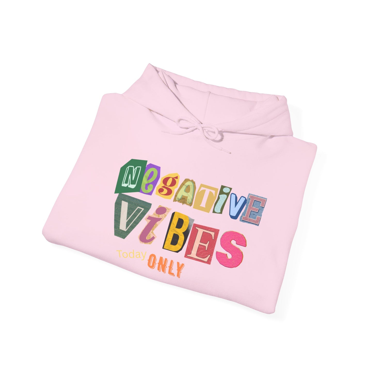 Negative Vibes Hoodie - Unisex Heavy Blend Sweatshirt, Casual Outfit, Gift for Friends, Mood Apparel, Statement Clothing