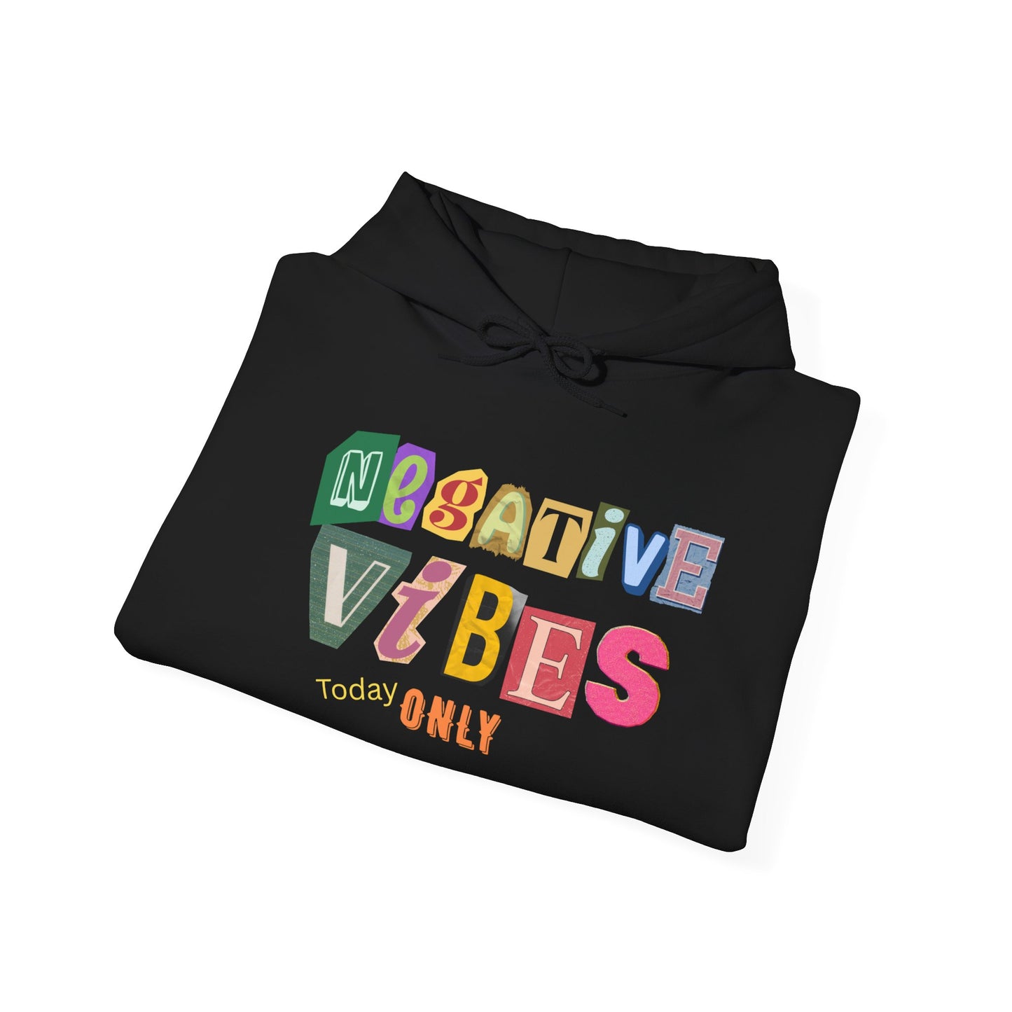 Negative Vibes Hoodie - Unisex Heavy Blend Sweatshirt, Casual Outfit, Gift for Friends, Mood Apparel, Statement Clothing