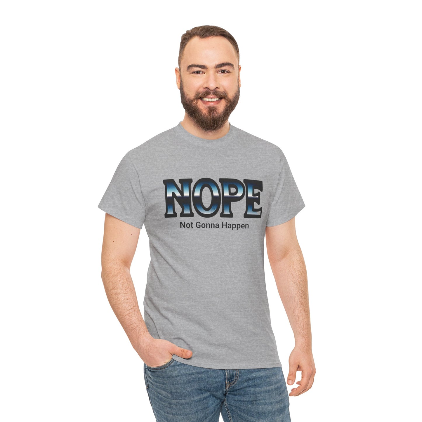Unisex Heavy Cotton Tee - Funny NOPE T-Shirt, Humor Tee for Daily Wear, Gift for Friends, Casual Top, Birthday Gift