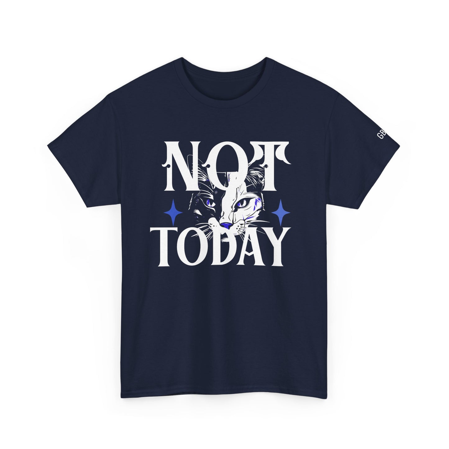 Unisex Heavy Cotton Tee - Not Today Graphic T-Shirt, Casual Wear, Gift for Cat Lovers, Daily Motivation, Comfortable Everyday Tee