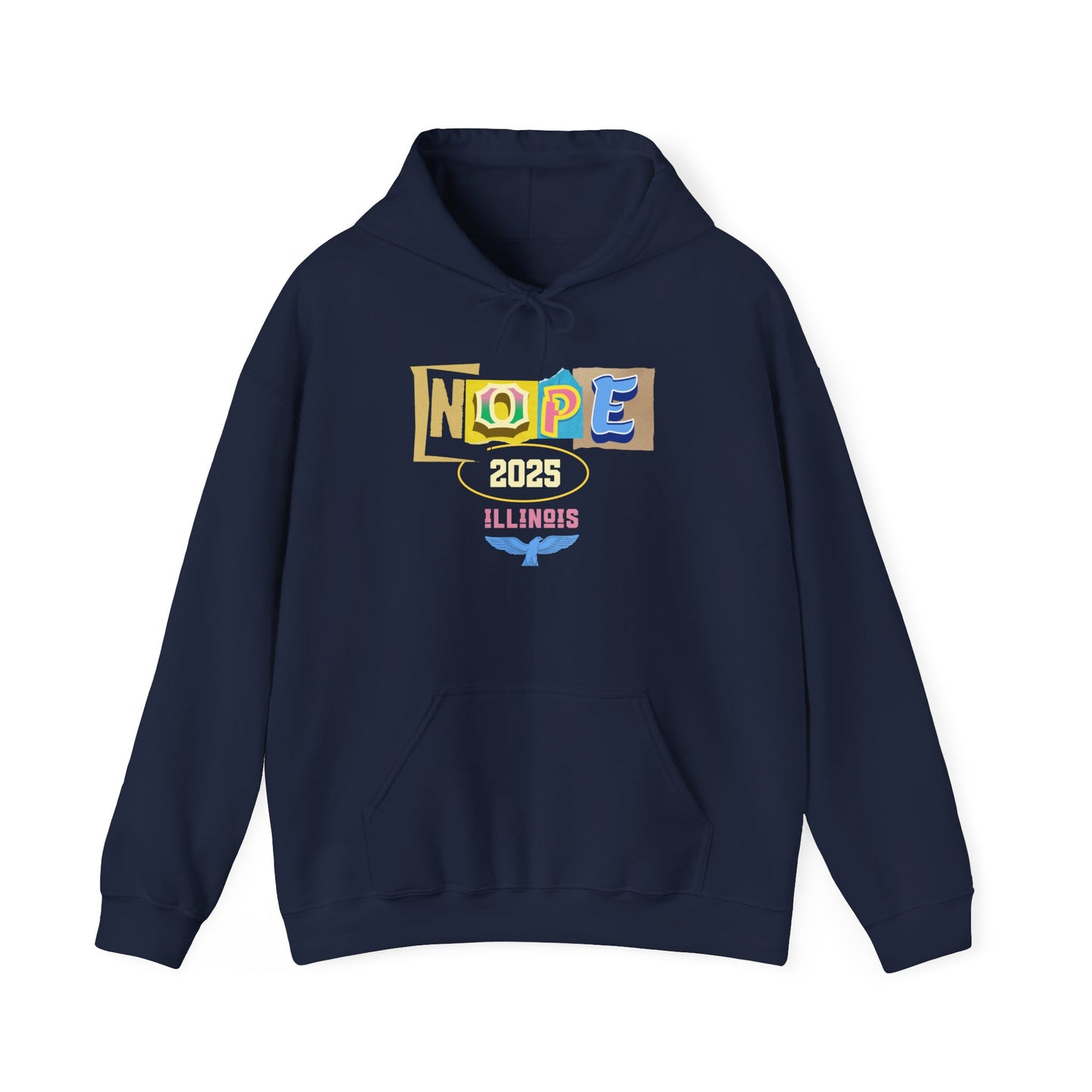 Colorful 'NOPE' Unisex Hooded Sweatshirt, Cozy Casual Wear, Perfect for Lounging, Gift for Friends, Holiday Fashion