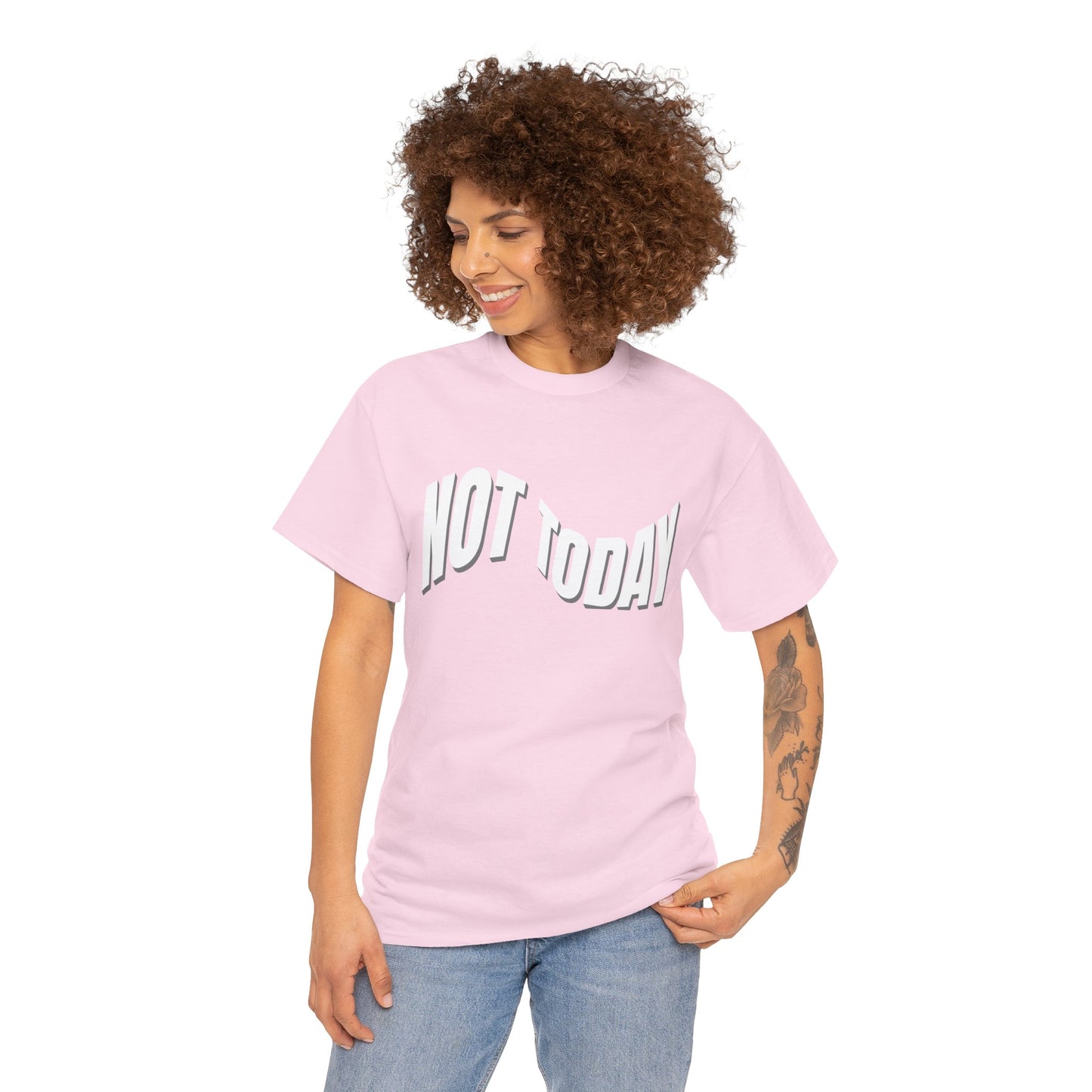 Not Today Unisex Heavy Cotton Tee | Casual Statement Tee, Gift for Friends, Humor Apparel, Everyday Comfort, Black T-Shirt