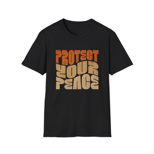 Protect Your Peace Unisex Softstyle T-Shirt, Mindfulness Shirt, Positive Vibes Tee, Stress Relief Apparel, Gift for Him/Her