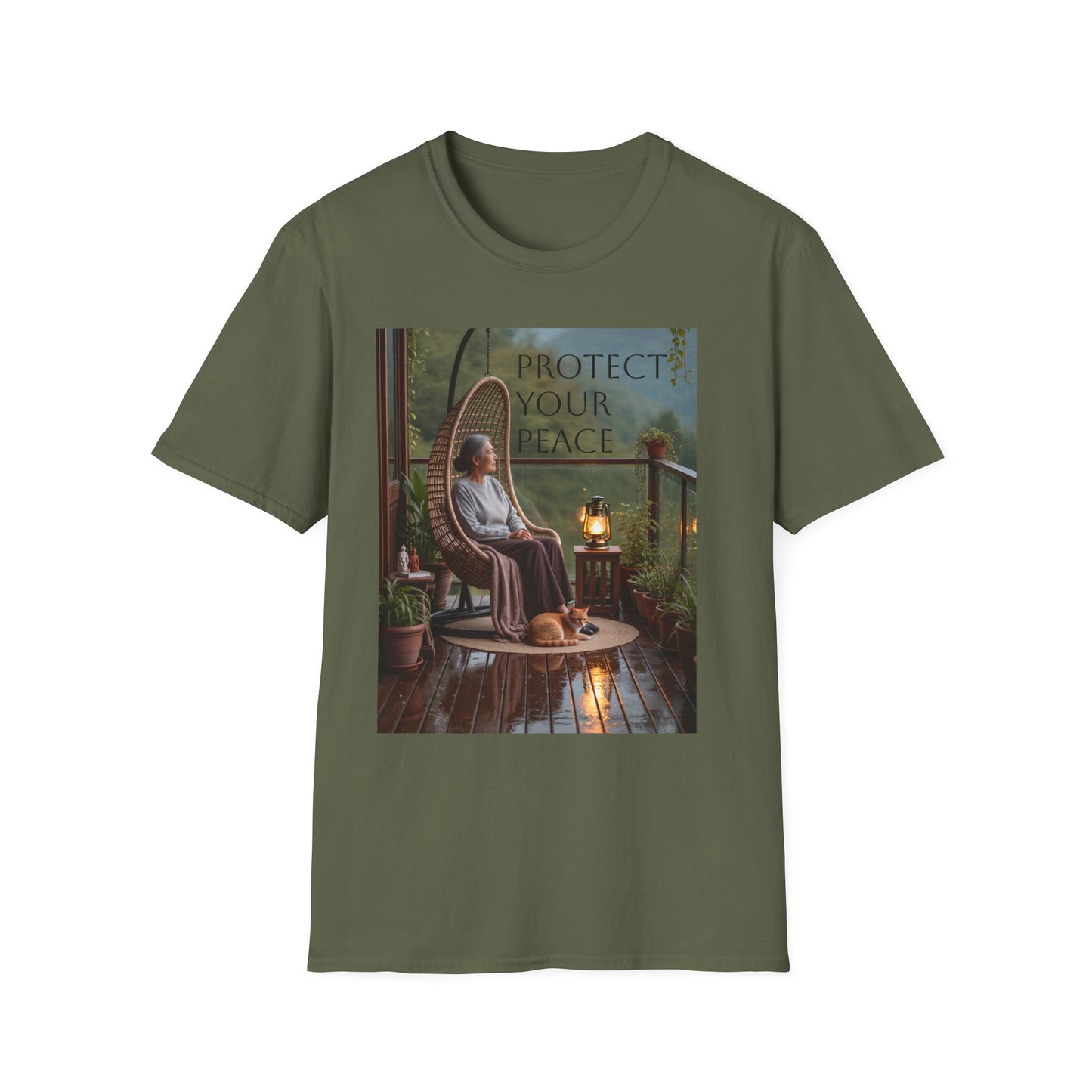 Unisex Softstyle T-Shirt, Protect Your Peace Tee, Relaxation Shirt, Mindfulness Apparel, Gift for Wellness Enthusiasts, Cozy Casual Wear