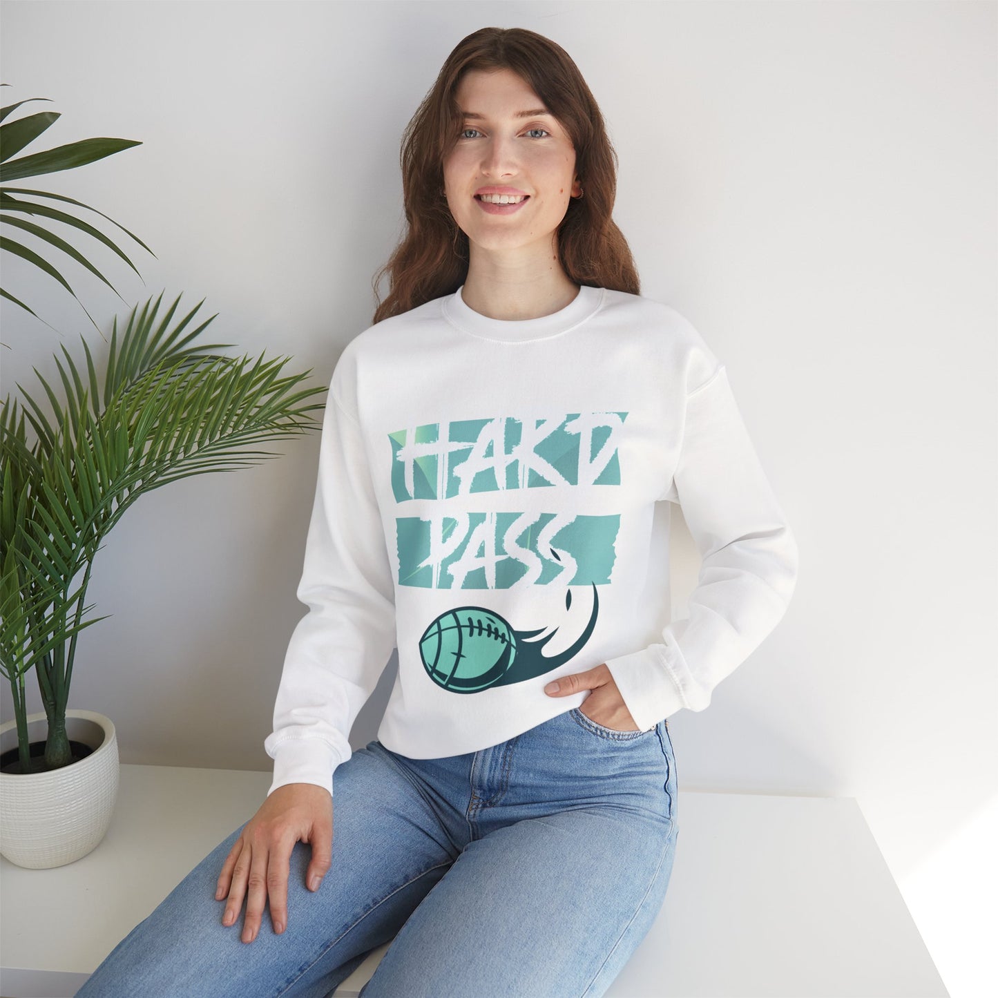 Football Heart Pass Sweatshirt - Perfect for Game Day, Sport Lovers, Cozy Gift, Unisex Crewneck, Ideal for Winter