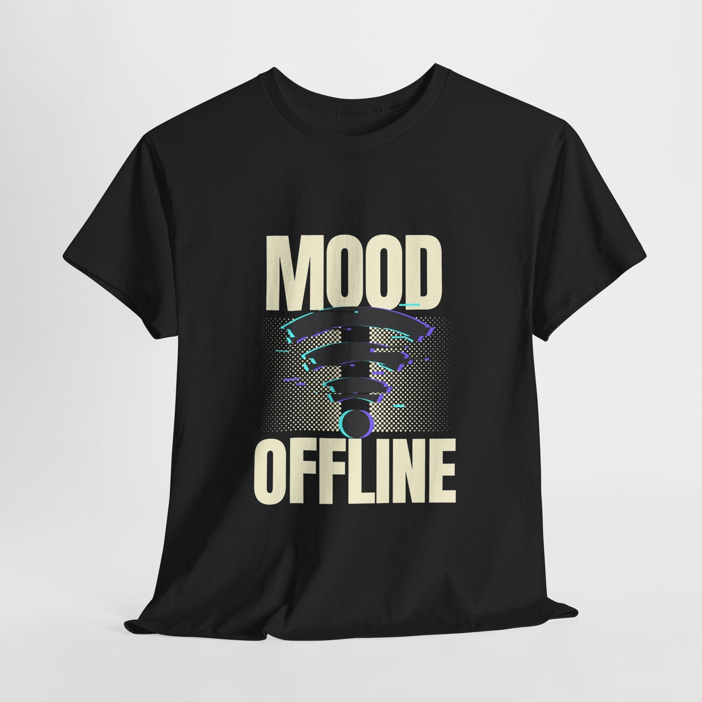 Mood Offline Unisex Heavy Cotton Tee | Casual Wear, Gift for Friends, Relaxing Vibes, Tech Break, Comfortable Tee