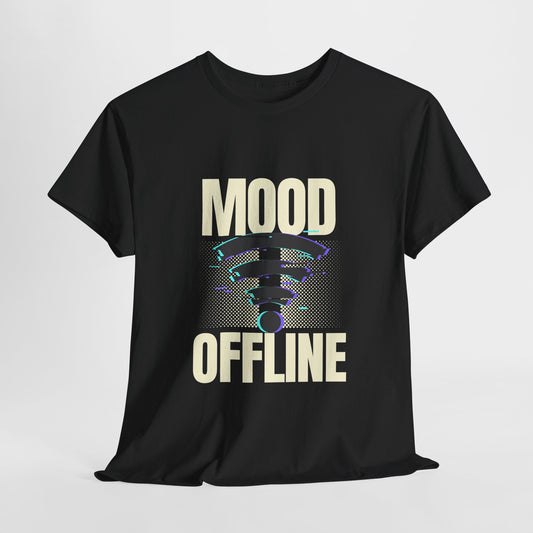 Mood Offline Unisex Heavy Cotton Tee | Casual Wear, Gift for Friends, Relaxing Vibes, Tech Break, Comfortable Tee