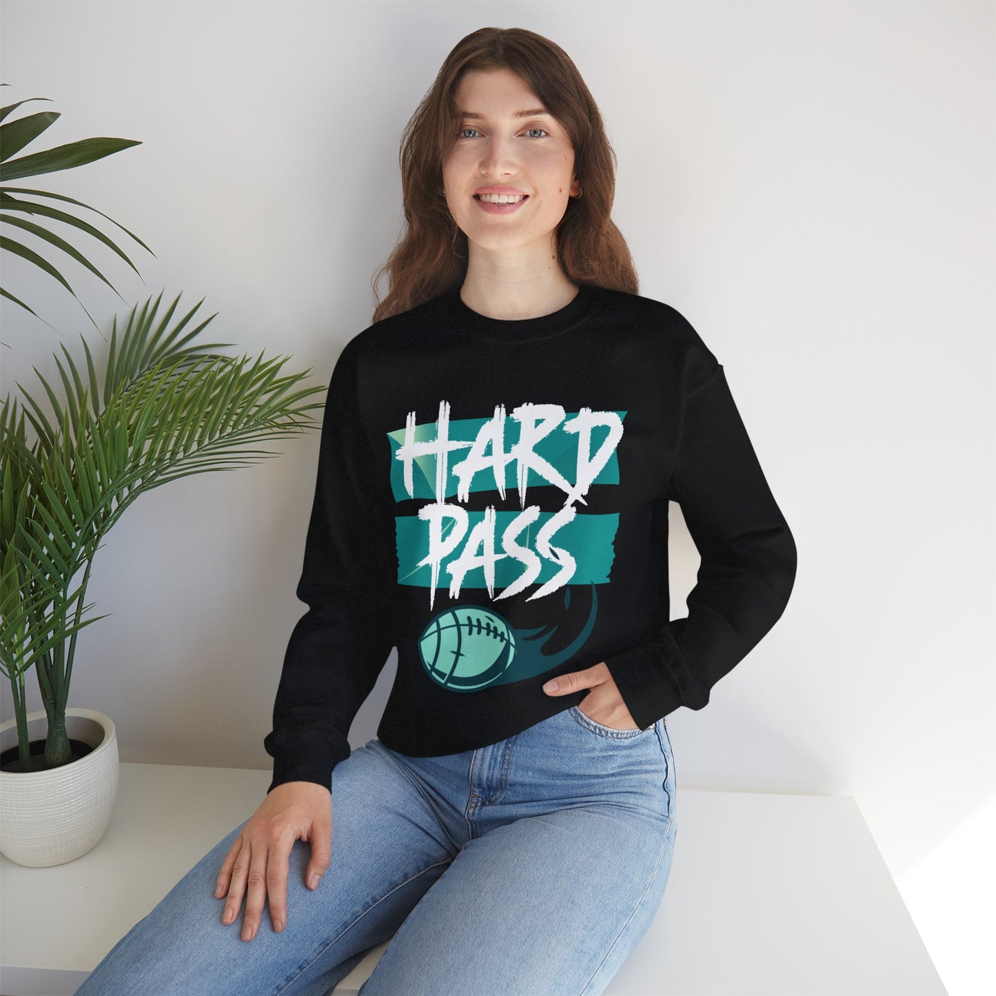 Football Heart Pass Sweatshirt - Perfect for Game Day, Sport Lovers, Cozy Gift, Unisex Crewneck, Ideal for Winter