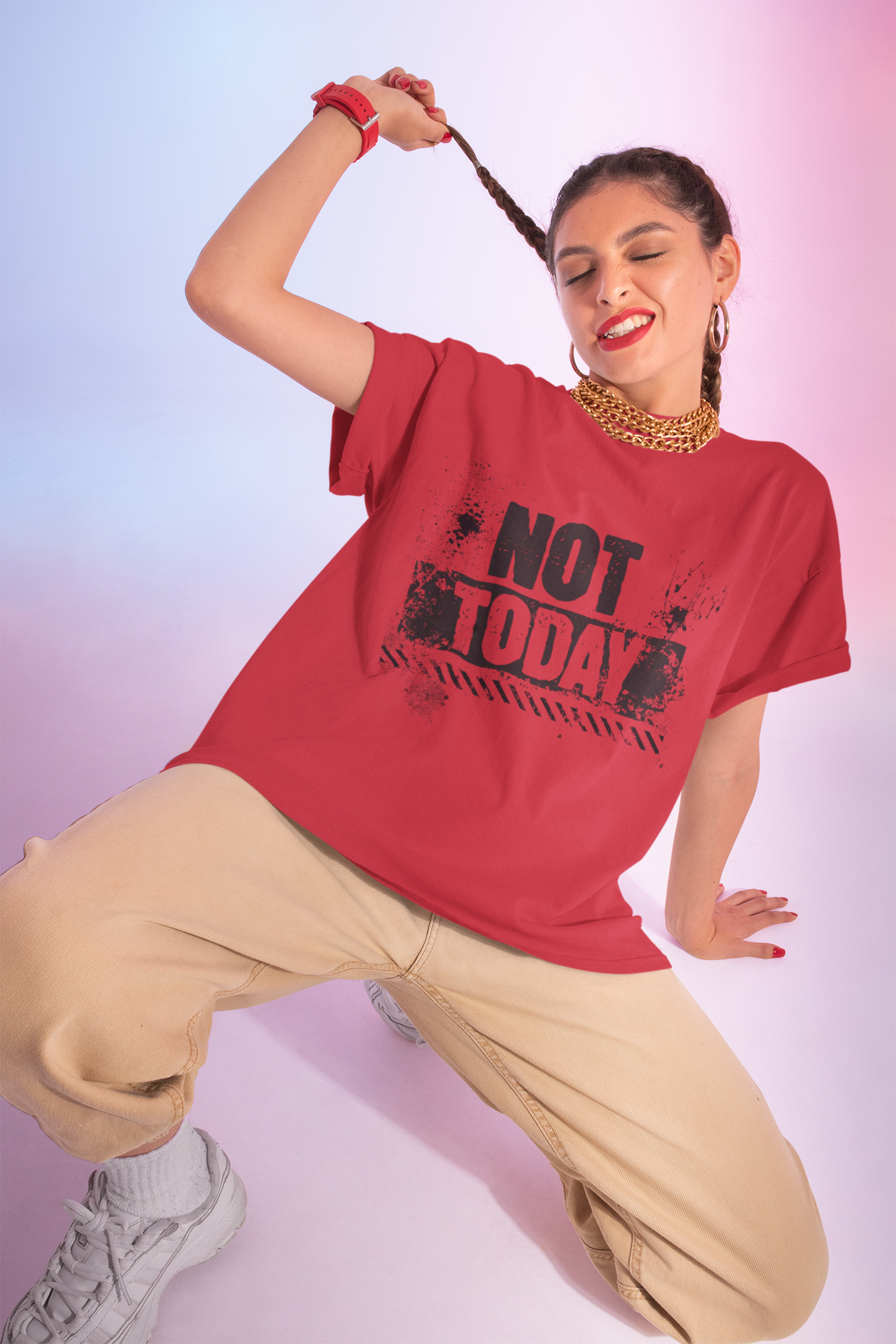 Not Today Heavy Cotton Tee | Funny Graphic T-Shirt, Relaxed Fit, Unisex Apparel, Casual Wear, Gift for Him or Her