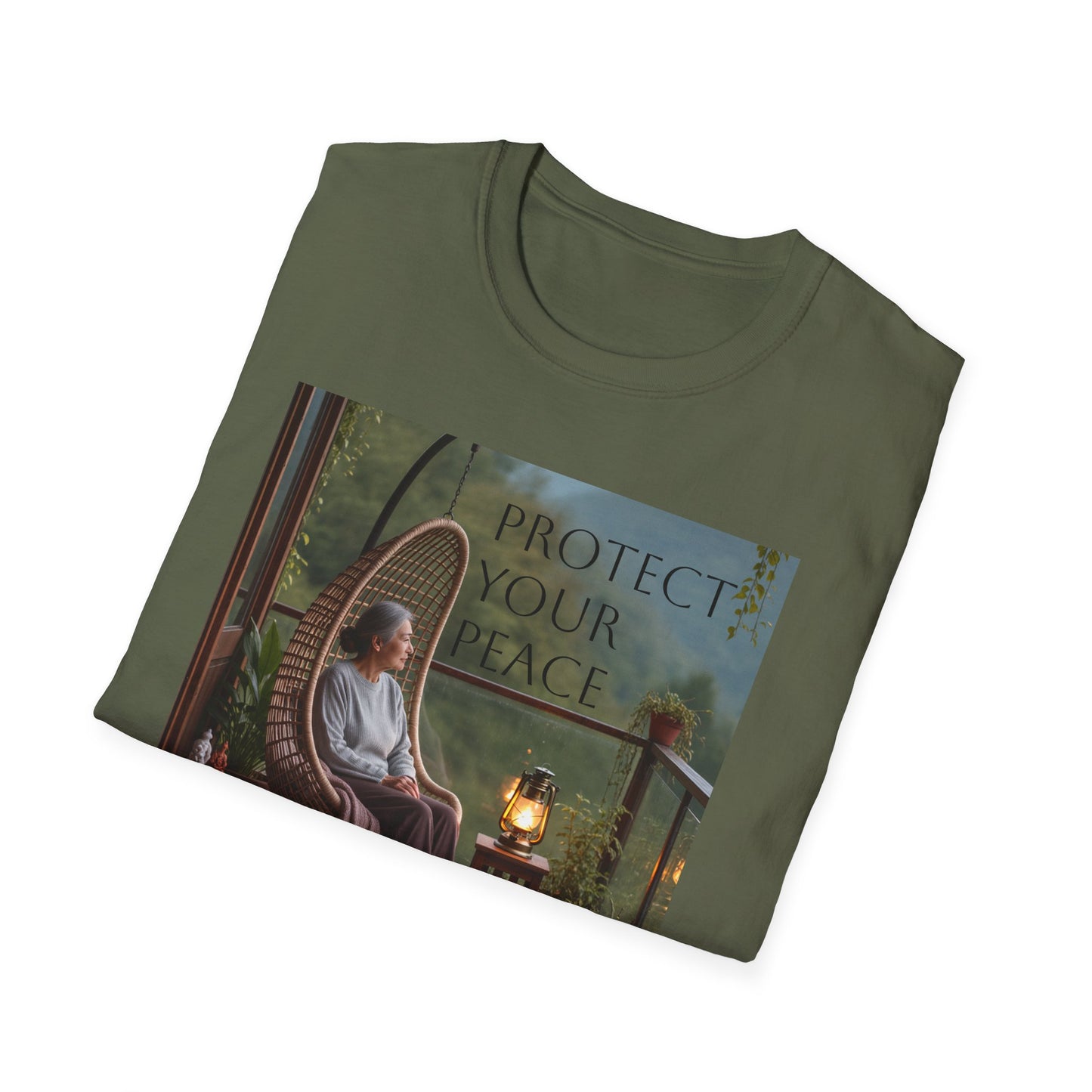 Unisex Softstyle T-Shirt, Protect Your Peace Tee, Relaxation Shirt, Mindfulness Apparel, Gift for Wellness Enthusiasts, Cozy Casual Wear