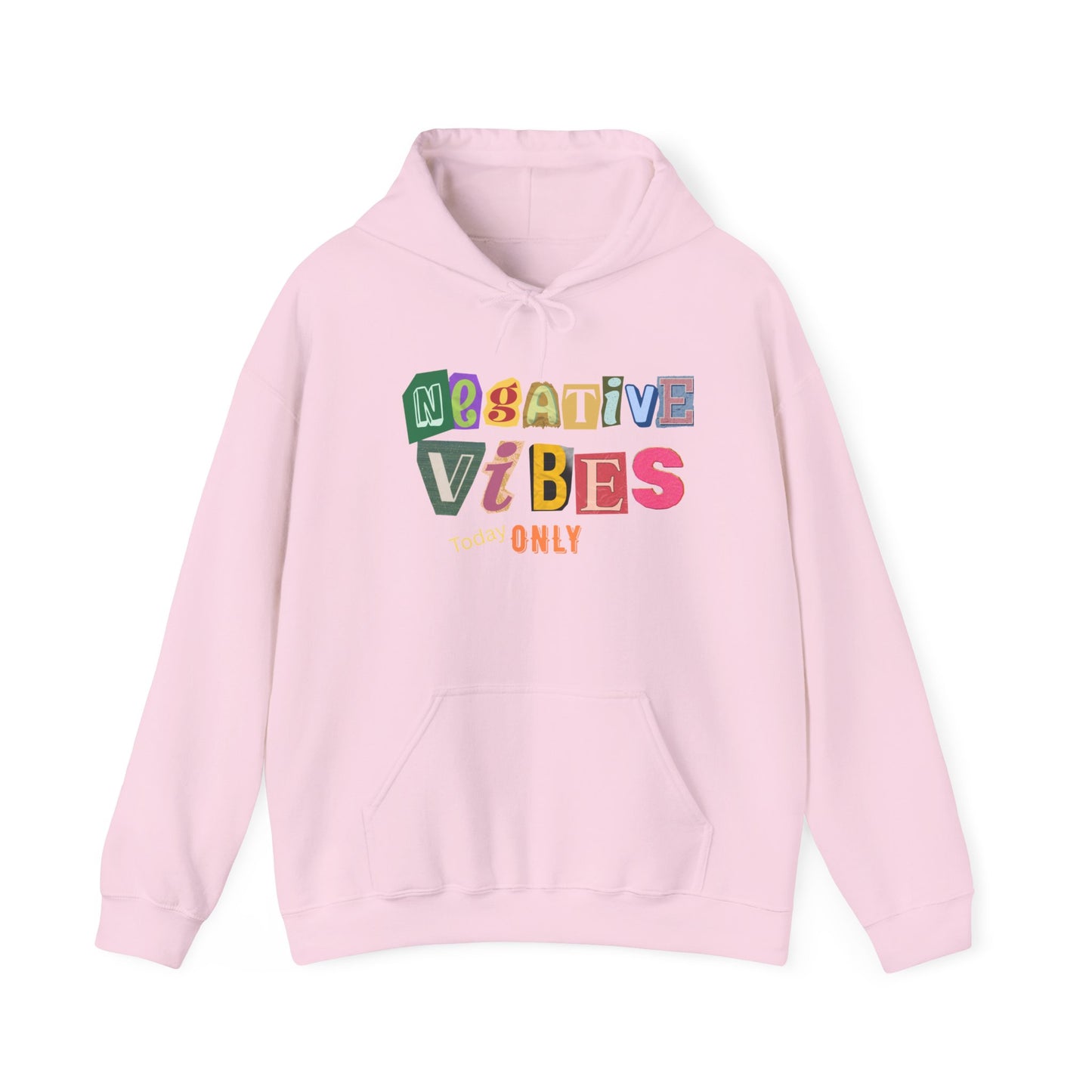 Negative Vibes Hoodie - Unisex Heavy Blend Sweatshirt, Casual Outfit, Gift for Friends, Mood Apparel, Statement Clothing