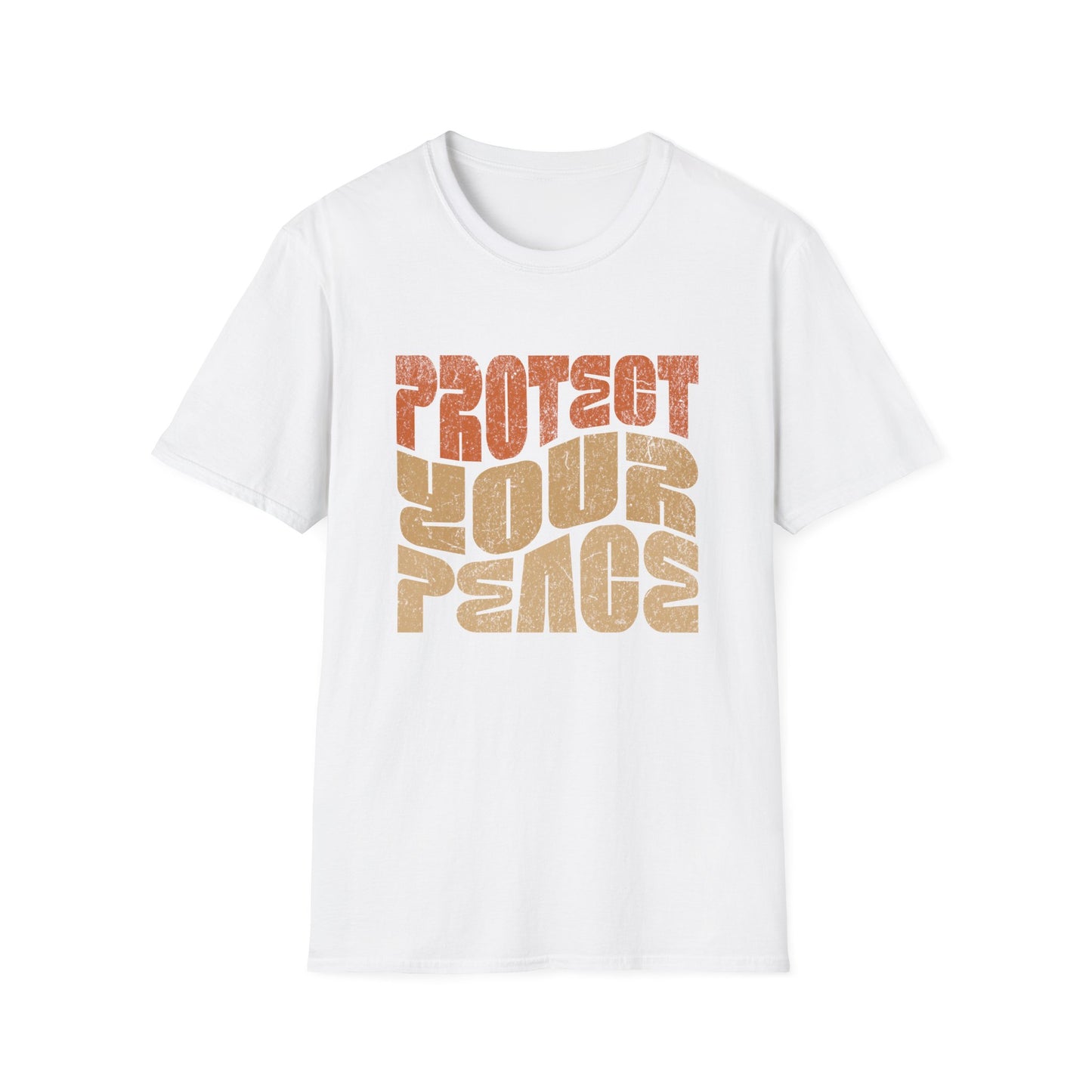 Protect Your Peace Unisex Softstyle T-Shirt, Mindfulness Shirt, Positive Vibes Tee, Stress Relief Apparel, Gift for Him/Her