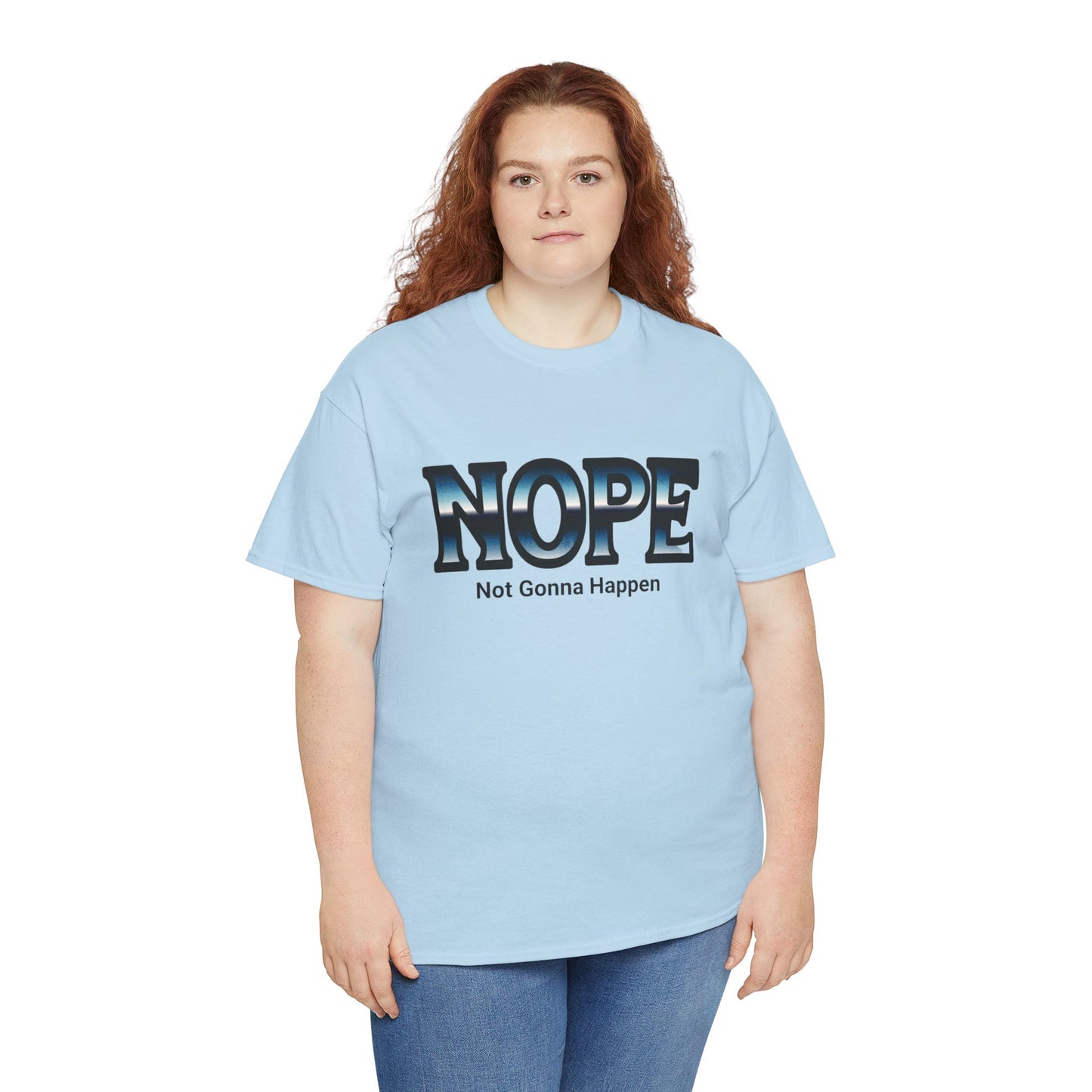 Unisex Heavy Cotton Tee - Funny NOPE T-Shirt, Humor Tee for Daily Wear, Gift for Friends, Casual Top, Birthday Gift