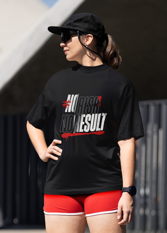 Motivational Fitness T-Shirt, Gym Apparel, Workout Gear, Unisex Top, Gift for Athletes, #NoRiskNoResult Tee